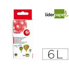 Lápices de colores liderpapel cortos caja de 6 colores