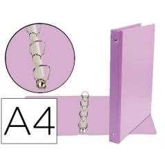 Carpeta de 4 anillas 25 mm mixtas liderpapel a4 cartón forrado pvc violeta