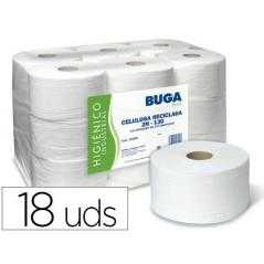 Papel higiénico industrial gofrado buga reciclado 2 capas 130 m