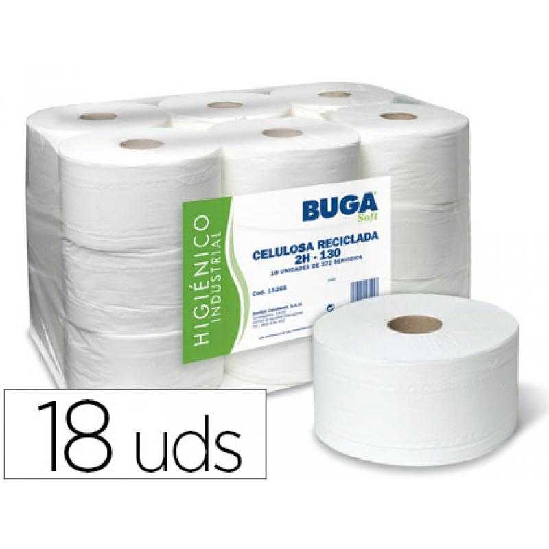 Papel higiénico industrial gofrado buga reciclado 2 capas 130 m
