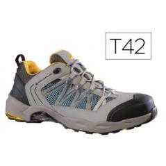 Zapatos de seguridad deltaplus trek de piel serraje puntera y suela composite gris talla 42