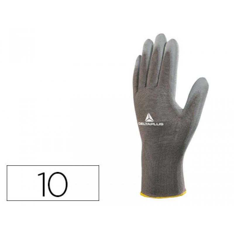 Guantes deltaplus poliéster antideslizante lavable especial para manipulacion y manutencion gris talla 10