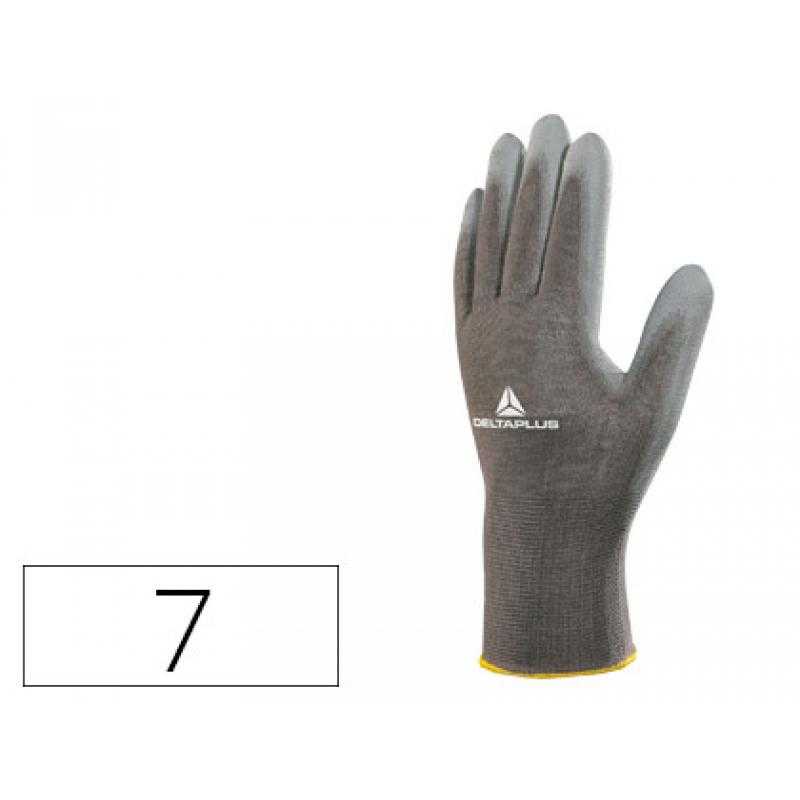 Guantes deltaplus poliéster antideslizante lavable especial para manipulacion y manutencion gris talla 7