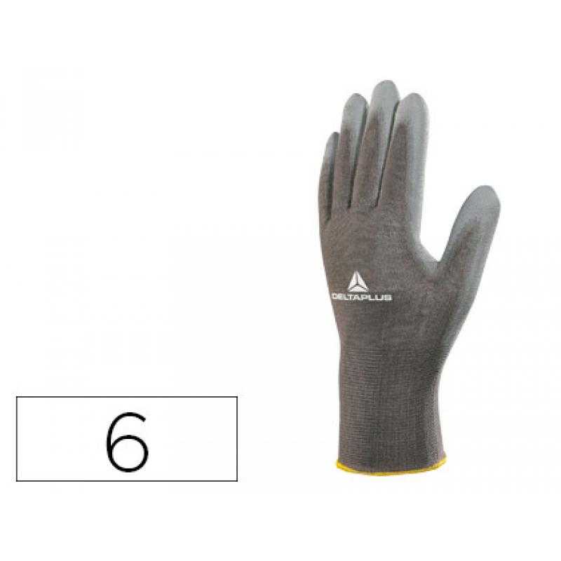 Guantes deltaplus poliéster antideslizante lavable especial para manipulacion y manutencion gris talla 6