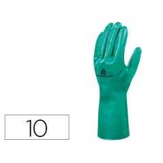 Guantes deltaplus tratado en nitrilo flocado de algodón especial para trabajos con liquidos quimicos talla 10