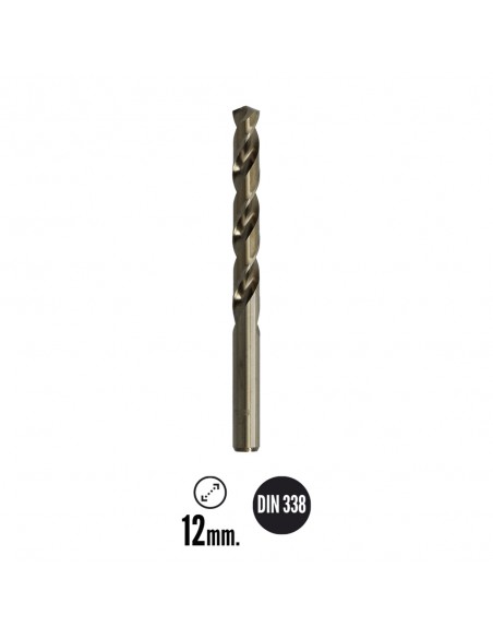 Broca Cobalto Hss Cilindrica 12,00 mm. Blister 1 Unidad.