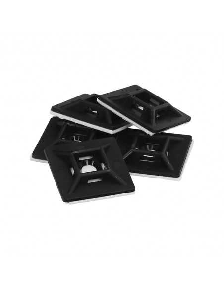 Base Adhesiva Para Bridas 28x28 mm. Negra Bolsa 100 Unidades