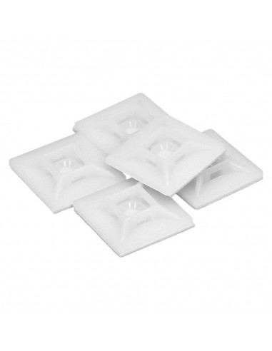 Base Adhesiva Para Bridas 28x28 mm. Blanca Bolsa 100 Unidades