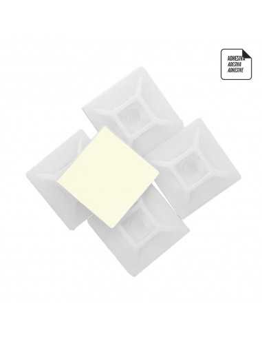 Base Adhesiva Para Bridas 28x28 mm. Blanca Bolsa 100 Unidades