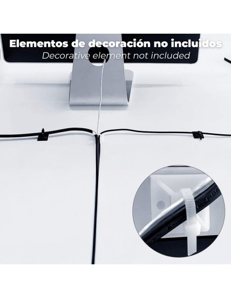 Base Adhesiva Para Bridas 28x28 mm. Blanca Bolsa 100 Unidades