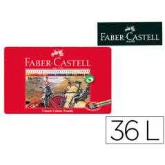 Lápices de colores faber castell caja metálica de 36 colores surtidos
