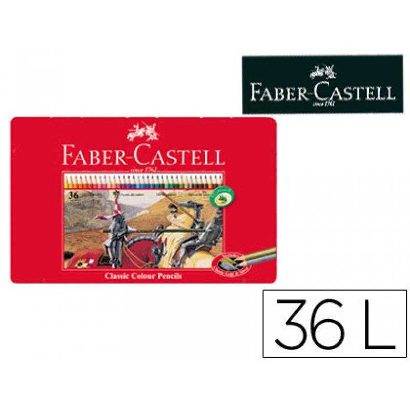 Lápices de colores faber castell caja metálica de 36 colores surtidos