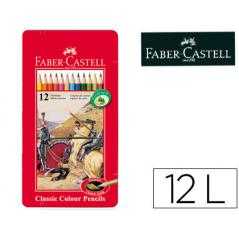 Lápices de colores faber castell caja metálica de 12 colores surtidos