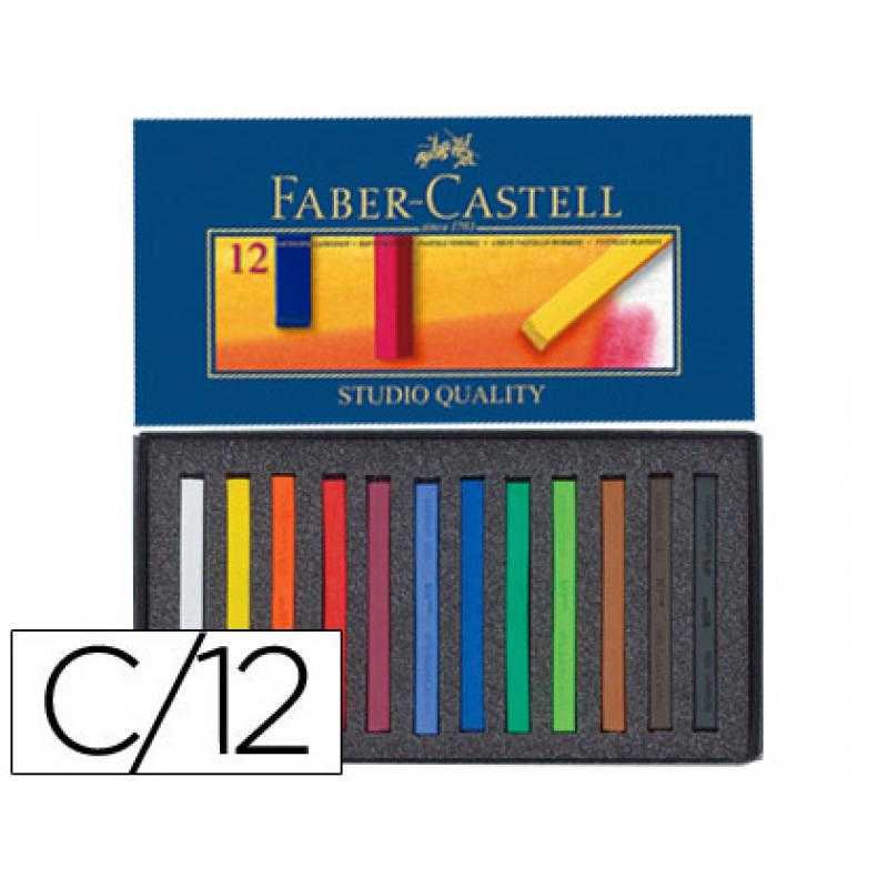 Tiza pastel faber castell estuche cartón de 12 unidades colores surtidos