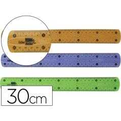 Regla liderpapel plástico flexible de 30 cm colores surtidos
