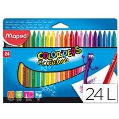 Lápices de cera maped plasticlean caja de 24 colores surtidos