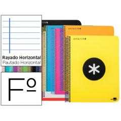 Cuaderno espiral liderpapel folio antartik tapa plástico 80h 100 gr horizontal con margen colores surtidos