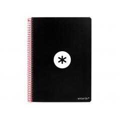 Cuaderno espiral liderpapel a5 antartik tapa dura 80h 100 gr cuadro 5mm con margen color negro