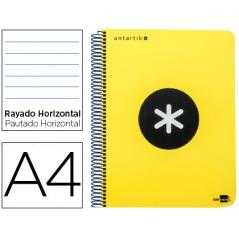 Cuaderno espiral liderpapel a4 micro antartik tapa plástico 120h 100 gr horizontal 5 bandas 4 taladros amarillo flúor r