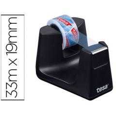 Portarrollo sobremesa tesa plástico easy cut smat negro para rollo de 33mx19 mm