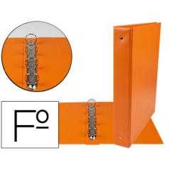 Carpeta liderpapel 4 anillas 40 mm redondas plástico folio color naranja