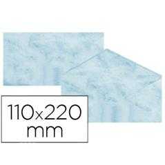 Sobre fantasía marmoleado azul 110x220 mm 90 gr paquete de 25