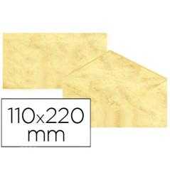 Sobre fantasía marmoleado amarillo 110x220 mm 90 gr paquete de 25