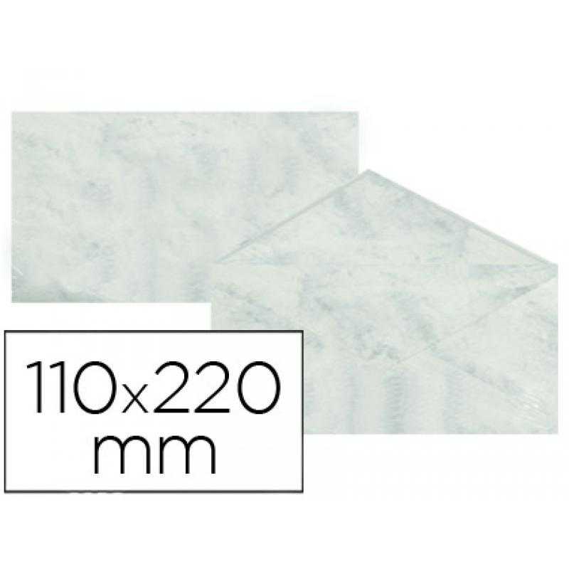 Sobre fantasía marmoleado gris 110x220 mm 90 gr paquete de 25