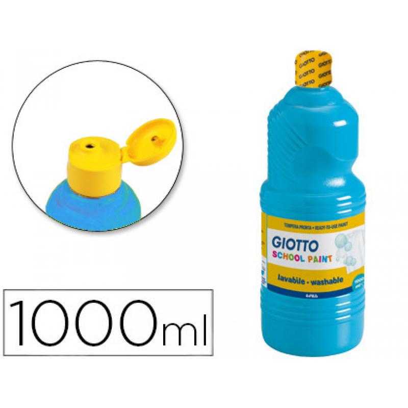 Tempera líquida giotto escolar lavable 1000 ml azul cyan