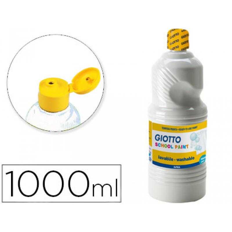 Tempera líquida giotto escolar lavable 1000 ml blanco