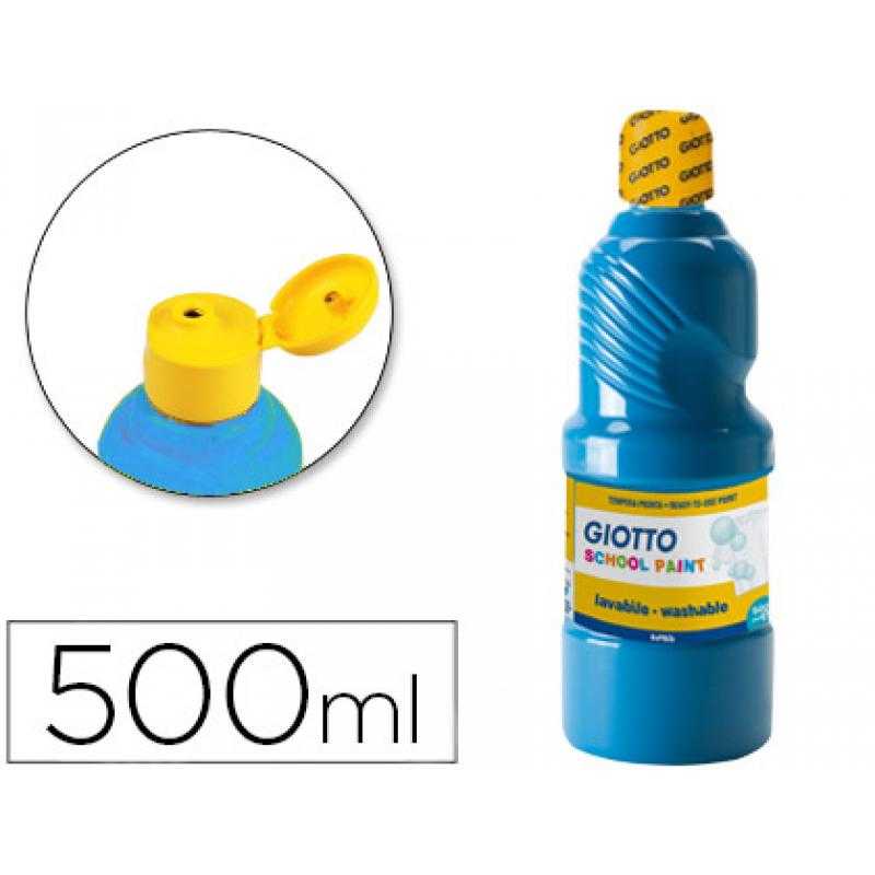 Tempera líquida giotto escolar lavable 500 ml azul cyan