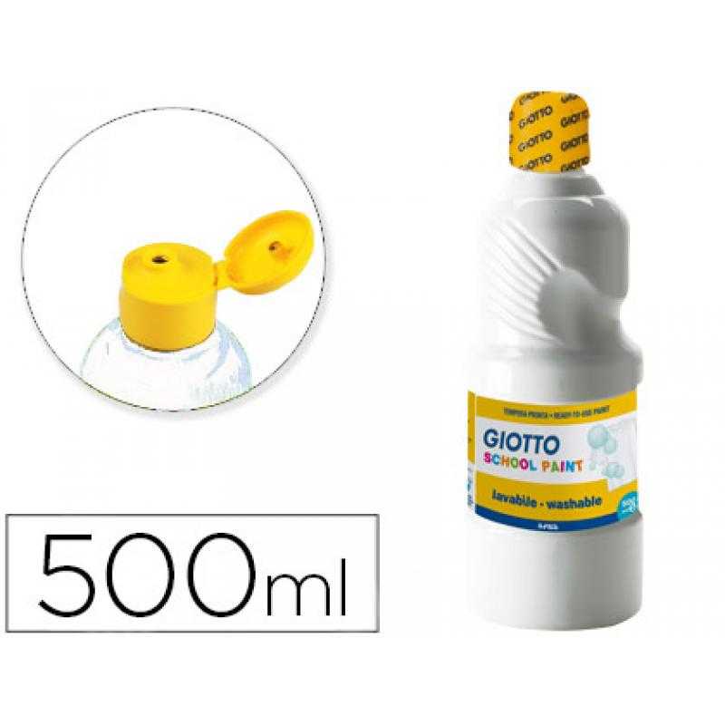 Tempera líquida giotto escolar lavable 500 ml blanco