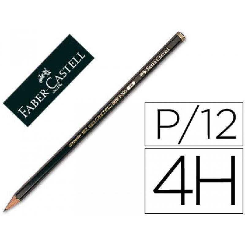 Lápices de grafito faber 9000 4h -unidad