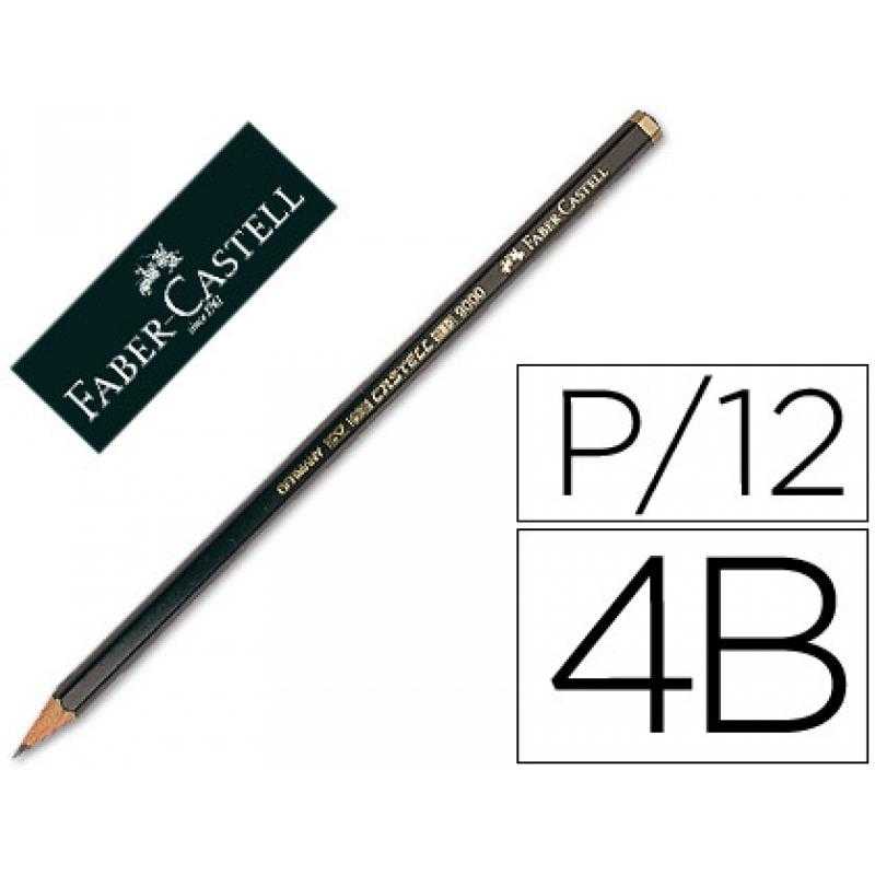 Lápices de grafito faber 9000 4b unidad