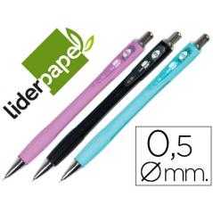 Portaminas liderpapel shaker 0.5 mm con goma sujecion soft y punta retráctil colores surtidos