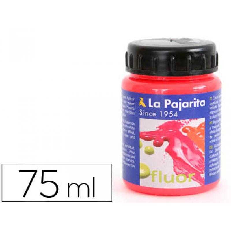 Pintura acrílica la pajarita f-03 rojo amapola fluorescente 75ml