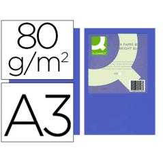 Papel color q-connect din a3 80gr azul intenso paquete de 500 hojas