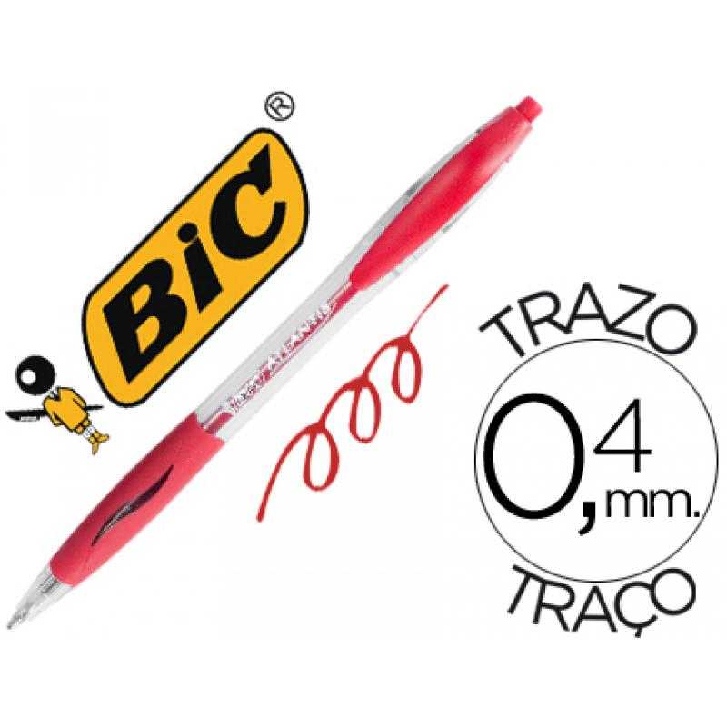 Bolígrafo bic atlantis rojo retráctil tinta aceite punta de 1 mm