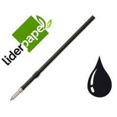 Recambio bolígrafo liderpapel gummy touch retráctil 1,0 mm tinta negra bolsa 10 uds