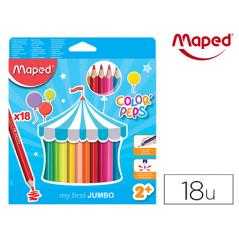 Lápices de colores maped color peps jumbo blister de 18 colores