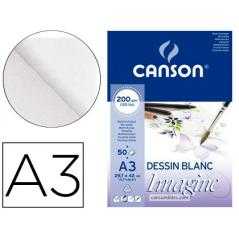 Bloc dibujo multitecnicas canson imagine din a3 encolado liso 29,7x42 cm 50 hojas 200 gr