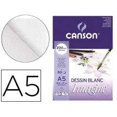 Bloc dibujo multitecnicas canson imagine din a5 encolado liso 14,8x21 cm 50 hojas 200 gr