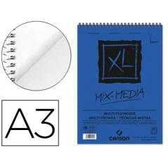 Bloc dibujo acuarela canson xl mix media grano medio din a3 microperforado espiral 29,7x42cm 30 hojas 300 gr