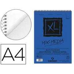 Bloc dibujo acuarela canson xl mix media grano medio din a4 microperforado espiral 21x29,7 cm 30 hojas 300 gr