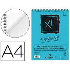 Bloc dibujo acuarela canson xl aquarelle grano fino din a4 microperforado espiral 21x29,7 cm 30 hojas 300 gr