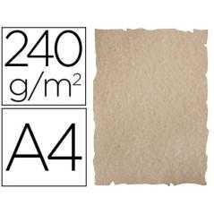 Papel color liderpapel pergamino con bordes a4 240g/m2 arena pack de 10 hojas