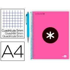 Cuaderno espiral liderpapel a4 micro antartik tapa forrada 120 h 100g cuadro 5 mm color rosa promo caran d ache