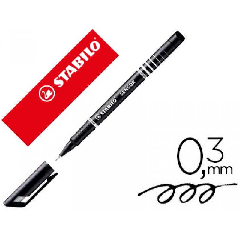 Rotulador stabilo sensor punta de fibra 0,3 mm negro