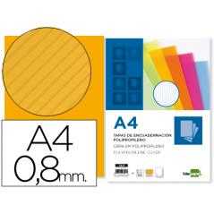 Tapa encuadernación liderpapel polipropileno ondulado a4 0.8 mm naranja paquete de 50 unidades