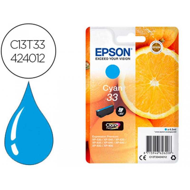 Ink-jet epson expression premium t3342 xp-530 / xp-630 / xp-640 / xp-830 / xp-900 cian 300 pag